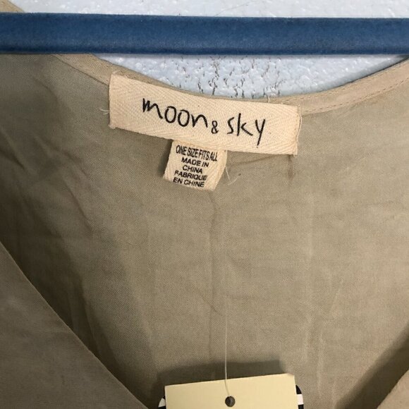 Moon & Sky Urban Outfitters Oversized Kaftan Tunic Dress Ombre Dye Blue NWT - Picture 2 of 4